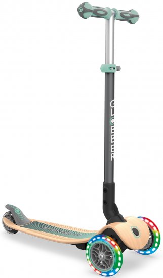 קורקינט מתקפל עם אורות Globber Primo Wood - צבע מנטה