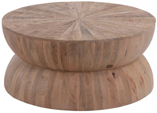 שולחן סלון עגול מעץ מלא דגם דקוטה Home Decor – גוון עץ מנגו טבעי
