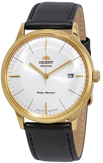שעון יד אנלוגי אוטומטי לגברים Orient 2nd Bambino FAC0000BW0 – צבע זהב עם רצועת עור שחורה