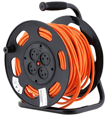 תוף כבל מאריך 50 מטר 4 שקעים Semicom XS703114W/50