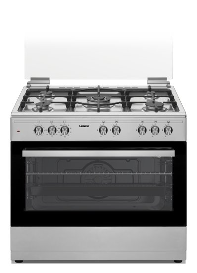 תנור משולב גז 90 ס''מ Lenco LFS-9021SIX - צבע נירוסטה