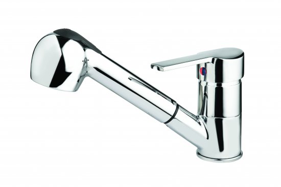 ברז מטבח נשלף 45 מעלות מקבוצת ZM חמת הפצה דגם Eros - צבע כרום