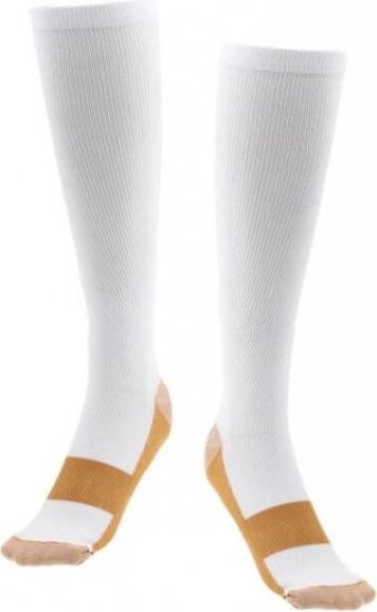 גרבי לחץ אלסטיות משולבות סיבי נחושת Gav Medic EU 35-39 - צבע לבן