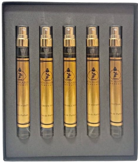 מארז בשמים מוקטנים לאישה ולגבר 10X5 מ''ל Odorable Perfumes או דה פרפיום E.D.P
