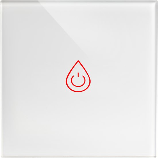 מתג דוד דו-קוטבי חכם עם אפשרות הפעלה ידנית בטאצ' להתקנה בקופסא עגולה 55 NISKO Smart - זכוכית לבנה