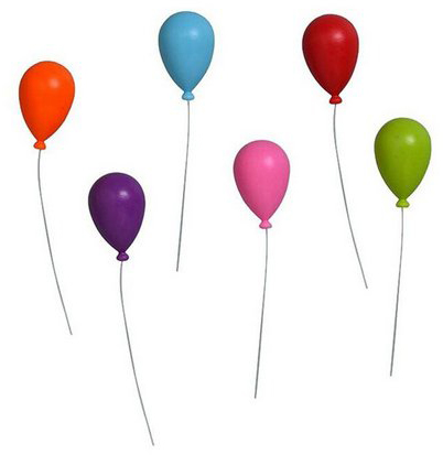 סט 6 מגנטים בלונים צבעוניים עם חוט מבית Qualy