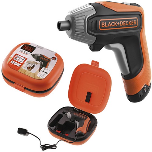 סט מברגה נטענת 3.6V עם 10 ביטים באריזה קשיחה BCF611CK מבית Black+Decker