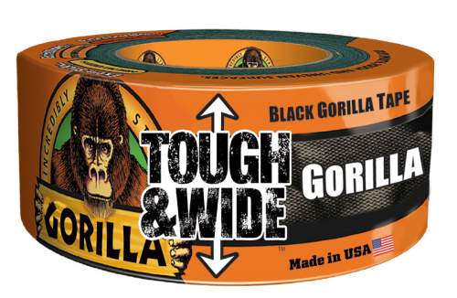 סרט הדבקה  חבלה באורך 27 מטר ו- 73 מ''מ רוחב Gorilla Tape Tough And Wide - צבע שחור