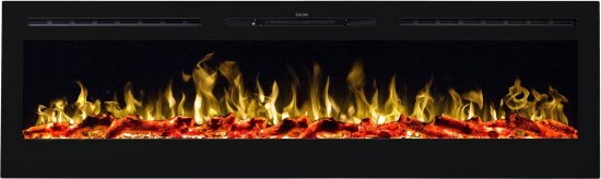 קמין חשמלי עם שלט 65 אינץ Aflamo Majestic 1500W - צבע שחור