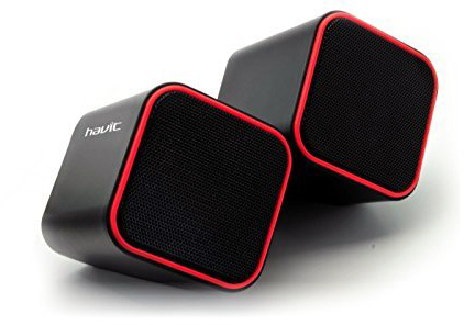 רמקולי סטריאו Havit HV-SK473 2.0 USB - צבע שחור / אדום