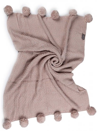 שמיכת פונפונים לתינוקות מבית Nino - צבע ורוד