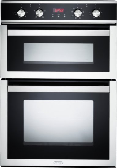 תנור בנוי דו תאי 98 ליטר 8 תוכניות Delonghi NDB-6969X - צבע שחור ונירוסטה - שנה אחריות יבואן רשמי על ידי ניופאן