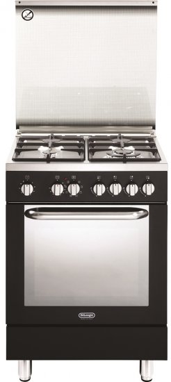 תנור משולב כיריים גז 61 ליטר 8 תוכניות 4 אזורי בישול Delonghi NDS-577AN - צבע שחור פחם - שנה אחריות יבואן רשמי על ידי ניופאן