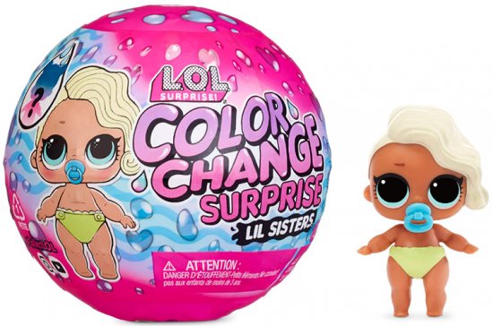בובה בהפתעה מחליפה צבעים L.O.L. Surprise - אחות קטנה כולל 5 הפתעות
