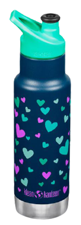 בקבוק שתייה תרמי לילדים 355 מ''ל Klean Kanteen Sport Cap - צבע Navy Hearts