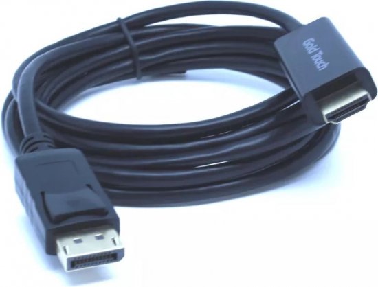 כבל מחיבור DisplayPort לחיבור HDMI זכר באורך 10 מטרים Gold Touch התומך ב- 1080P 60Hz