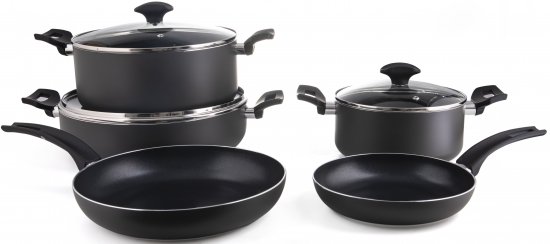 סט 8 חלקים סירים ומחבתות Naaman Perfecto - צבע שחור