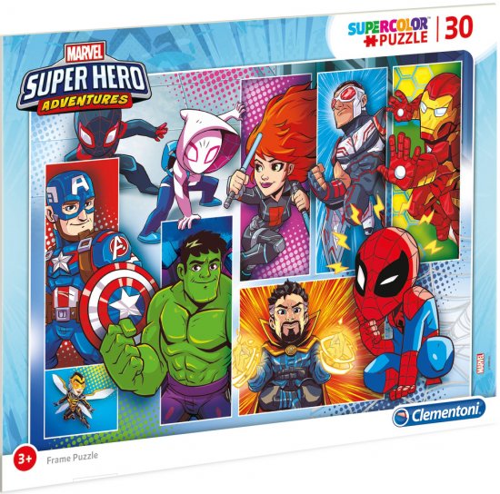 פאזל 30 חלקים מבית Clementoni - מארוול גיבורי העל בפעולה דגם C