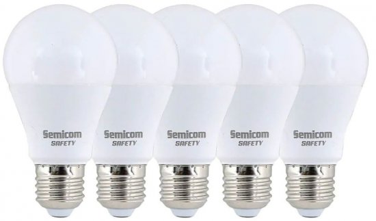 5 נורות לד בגוון GPlus 12W SAFETY E27 A60 3000K