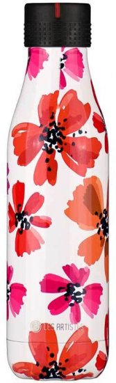 בקבוק תרמי 500 מ''ל Bottle'up מבית Les Artistes - פרחים אדומים