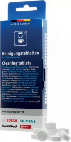 מארז 10 טבליות לניקוי מכונות קפה Bosch