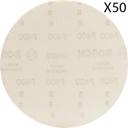 מארז 50 רשתות לטש נצמדות גרעין 400 בקוטר 6 אינץ' / 150 מ''מ Bosch