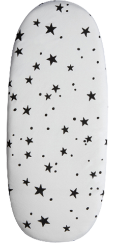 סדין לעגלת תינוק (אמבטיה) 75*35 ס''מ מבית Minene -  שמנת כוכבים שחורים