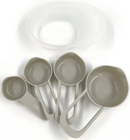 סט 5 כוסות מדידה מפלסטיק Roso Glaze - צבע אפור