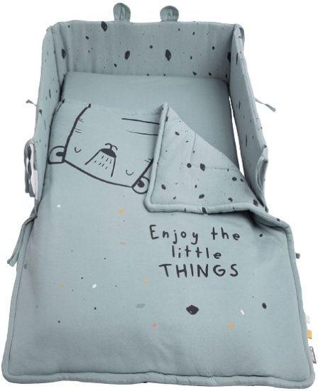 סט מצעים לעריסה ליין חיות Minene - צבע כחול