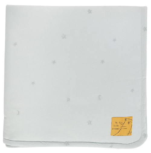 שמיכת ג'רסי חורף קטנה ליין רקום 80X80 ס''מ Minene - תכלת