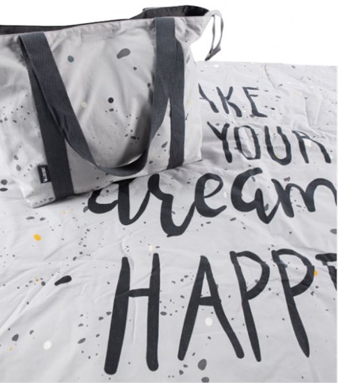 שמיכת פעילות 130X130 ס''מ עם תיק מבית Minene - צבע אפור בהיר