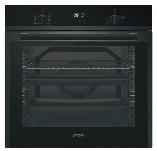תנור בנוי דיגיטלי 80 ליטר 9 תוכניות Crystal BO80CDS - נירוסטה מושחרת