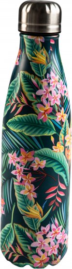 בקבוק תרמי מנירוסטה 500 מ''ל מבית Arcosteel - ירוק פרחוני