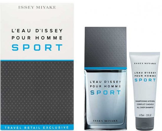 מארז שי לגבר בושם 100 מ''ל Issey Miyake Set L'Eau D'Issey Sport  או דה טואלט E.D.T + ג'ל רחצה 75 מ''ל