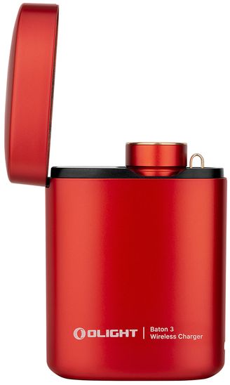 פנס Olight Baton 3 Premium עם מטען אלחוטי נייד צבע אדום