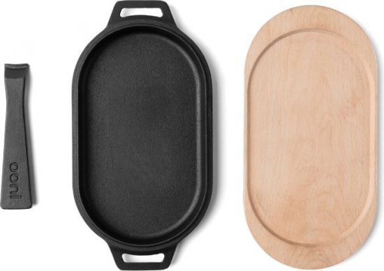 תבנית צלייה אובלית מעוצבת מברזל יצוק מבית Ooni