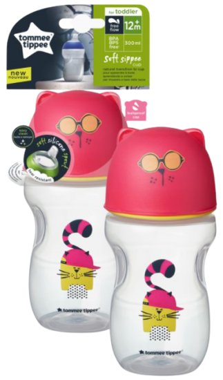 כוס אימון עם פיית סיליקון רכה 300 מ''ל Tommee Tippee - ורוד