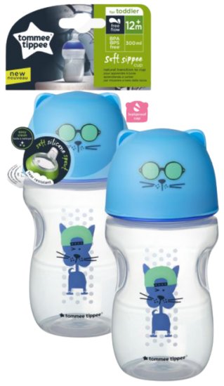 כוס אימון עם פיית סיליקון רכה 300 מ''ל Tommee Tippee - כחול