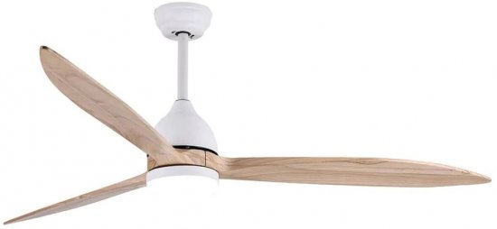 מאוורר תקרה 3 כנפיים עם גוף תאורה 20W CCT ושלט רחוק ''Semicom Hercules 60 - צבע לבן / עץ