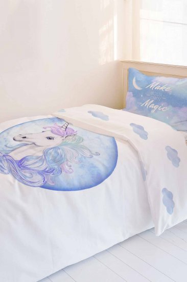 סט מצעי ג'רסי לילדים חד קרן למיטת יחיד 90X200 ס''מ Vardinon