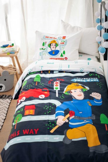 סט מצעי כותנה לילדים סמי הכבאי למיטת יחיד 90x200 ס''מ Vardinon
