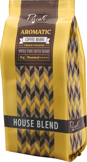 פולי קפה קלויים תערובת הבית האוס בלנד פלוס 1 ק''ג Pascale