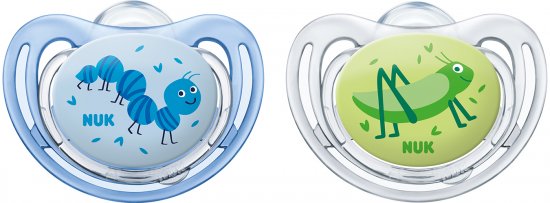 זוג מוצצים 6-18 חודשים Nuk FreeStyle - צבע כחול/ירוק
