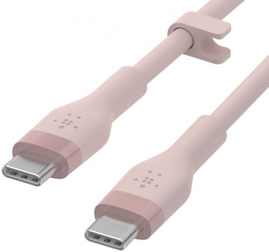 כבל סיליקון USB-C ל-USB-C מוסמך MFI באורך 1 מטר Belkin Boost Charge צבע ורוד