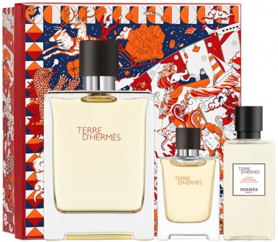 מארז בושם לגבר 100 מ''ל + 12.5 מ''ל Hermes Terre D'Hermes או דה פרפיום E.D.P + אפטר שייב 40 מ"ל