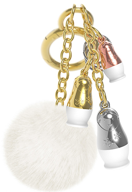 מחזיק מפתחות בצורת מטריושקה עם פון פון מבית Metalmorphose