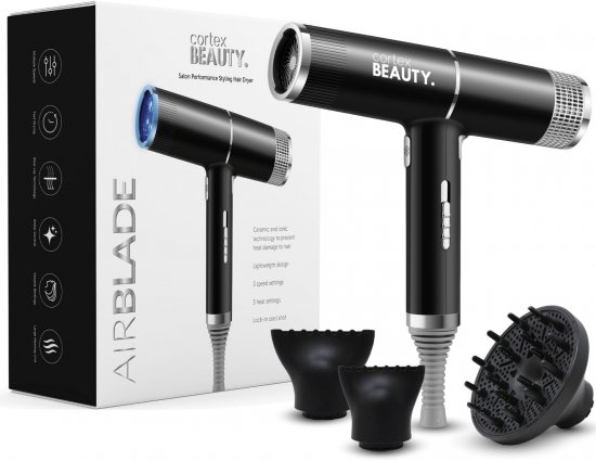 מייבש שיער Air Wave Pro Performance בטכנולוגית Ionic Technology מבית Cortex - צבע שחור