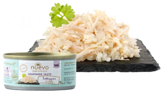 מעדן לחתולים Nuevo בטעם פילה הודו בג'לי - 70 גרם