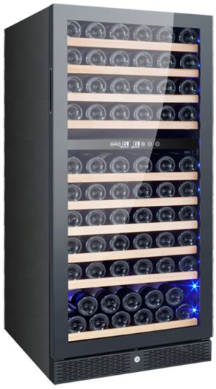 מקרר יינות קומפרסור 110 בקבוקים 2 אזורי קירור Fratelli YC298B - צבע שחור