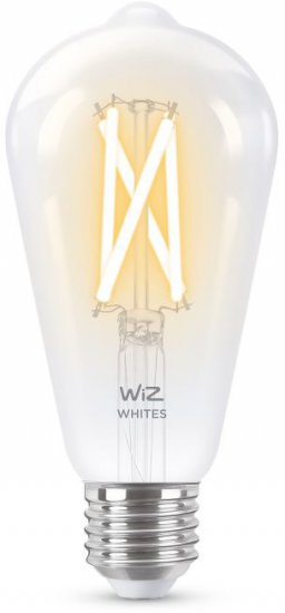 נורת פחם LED חכמה שקופה Wiz Wifi+BLU ST64 6.7W E27 גוון אור 2700K-6500K